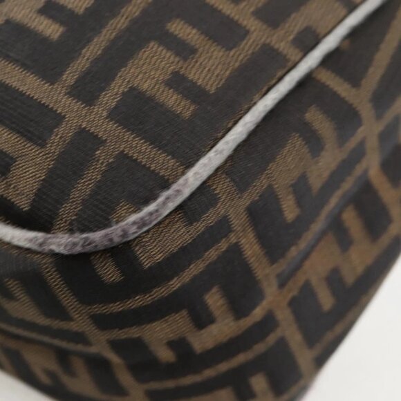 FENDI Zucca Canvas Shoulder Bag Black Brown gold Auth 129703 - Picture 5 of 16